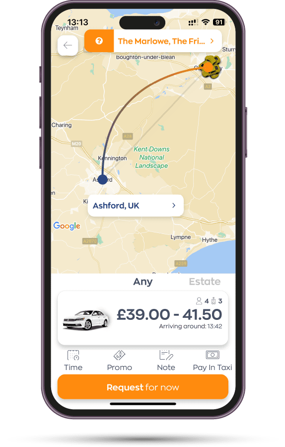 Taxi Canterbury to Ashford​ App