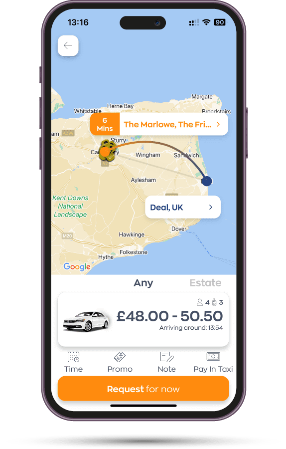 Taxi Canterbury to Deal​ App